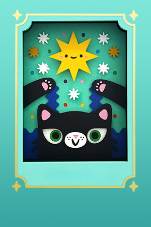 cut paper cute cat